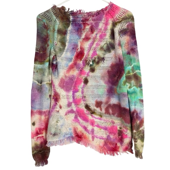 Inhabit Tie Dye Sweater Womens Size Small Pullover Shirt Upcycled Hand Dyed - Picture 1 of 9